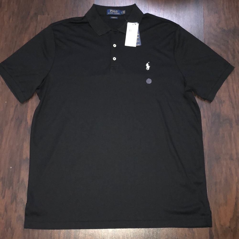 NWT!! Black POLO Ralph Lauren collared shirt